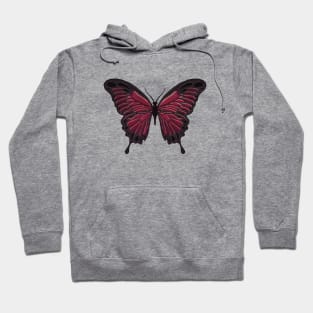 Red Butterfly Watercolor Hoodie